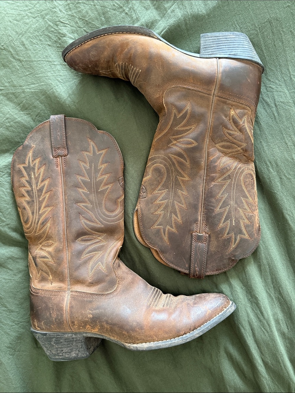 Ariat Brown Leather Western Heeled Cowboy Boots